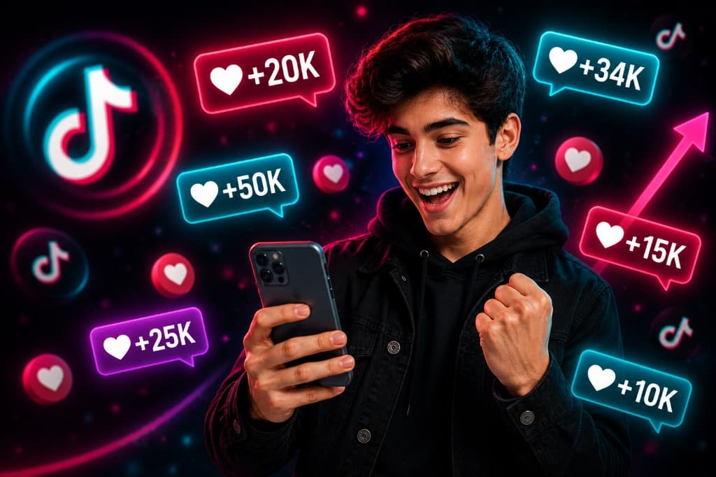 Guide illustration for buying TikTok likes to boost engagement on TokBoostly