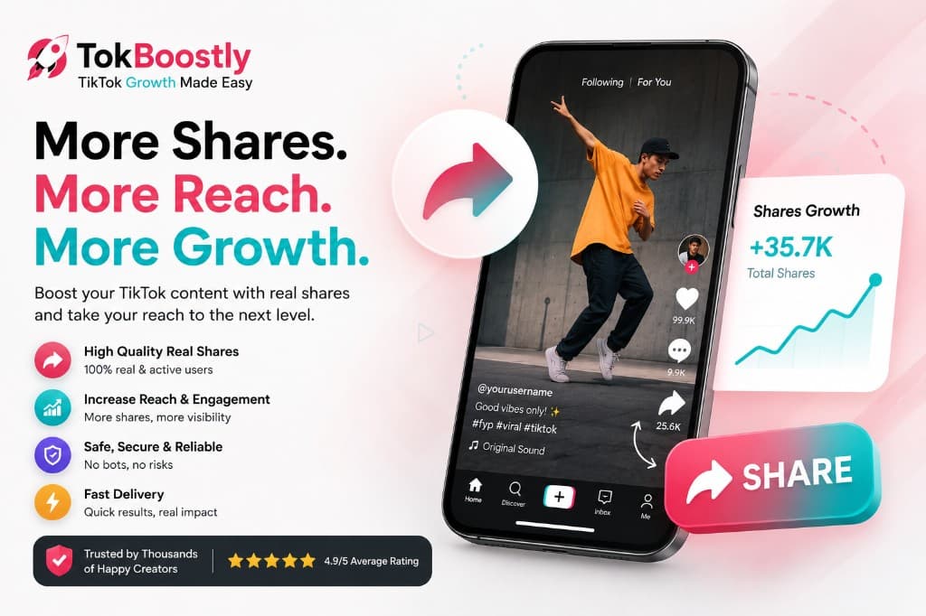 Guide illustration for buying TikTok shares to increase viral potential on TokBoostly