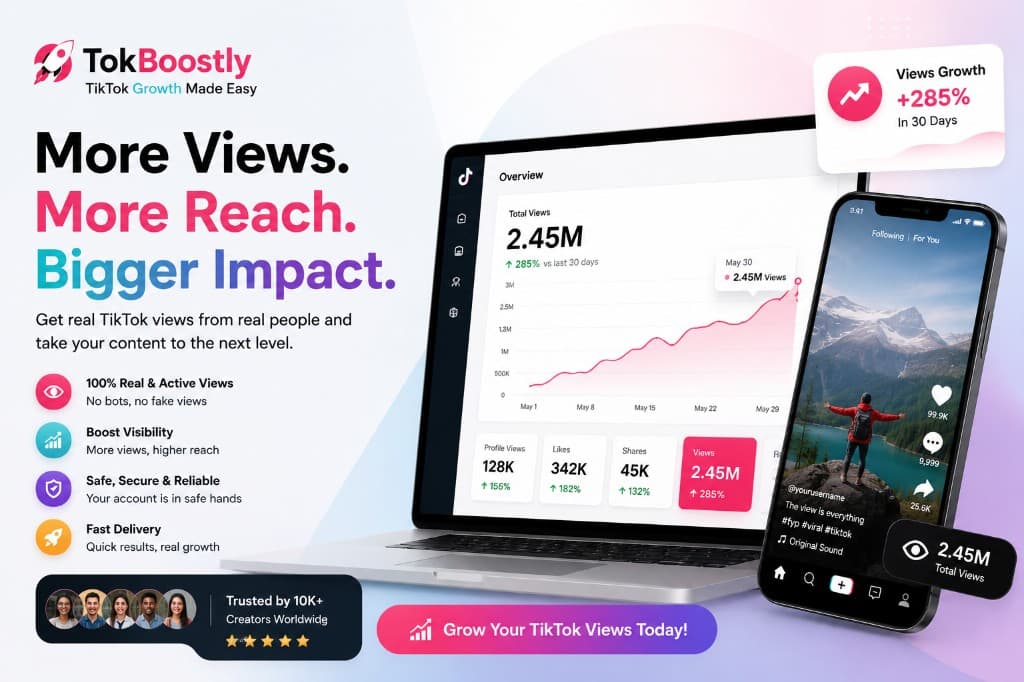 Guide illustration for buying TikTok views to increase video reach on TokBoostly