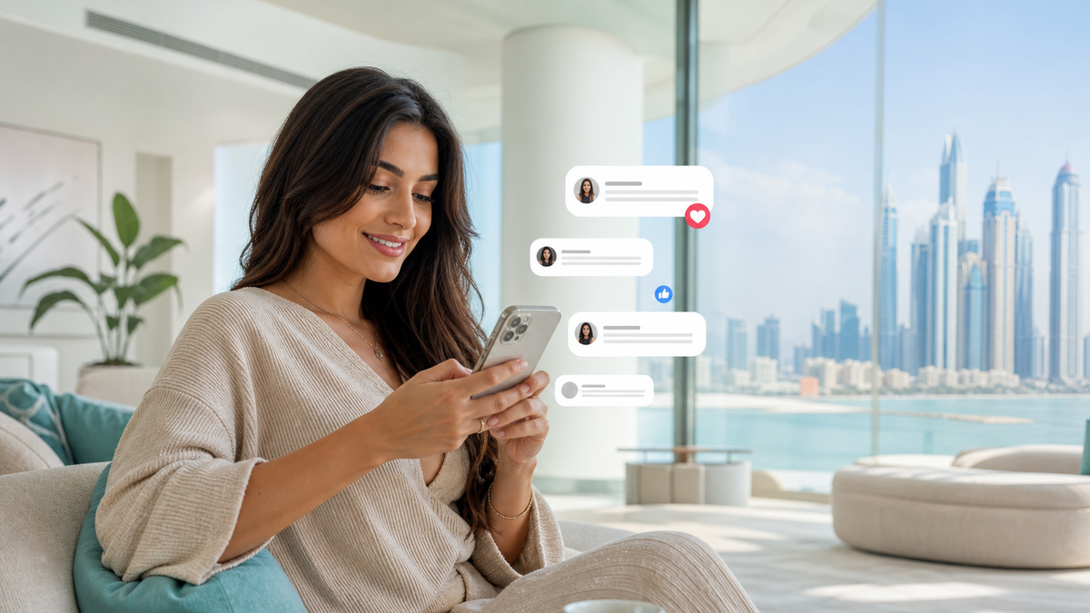 UAE launch dialogue TikTok auto comments UAE launch team coordinating TikTok auto comments around a product drop trailer