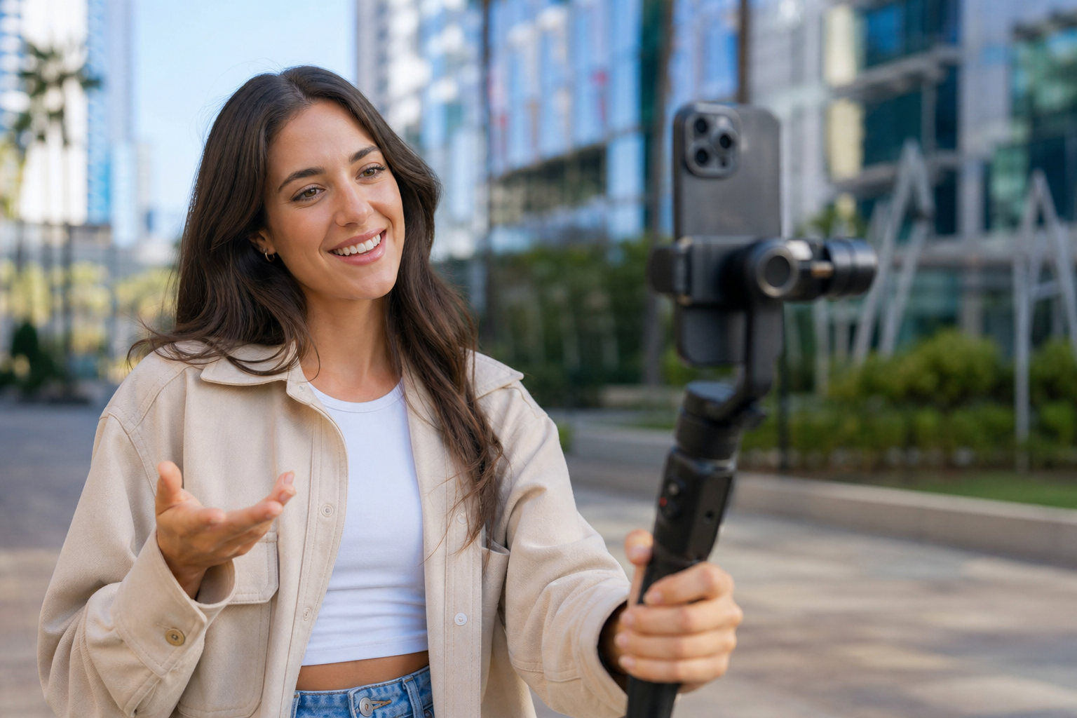 TikTok creator filming content focused on video visibility and discovery reach