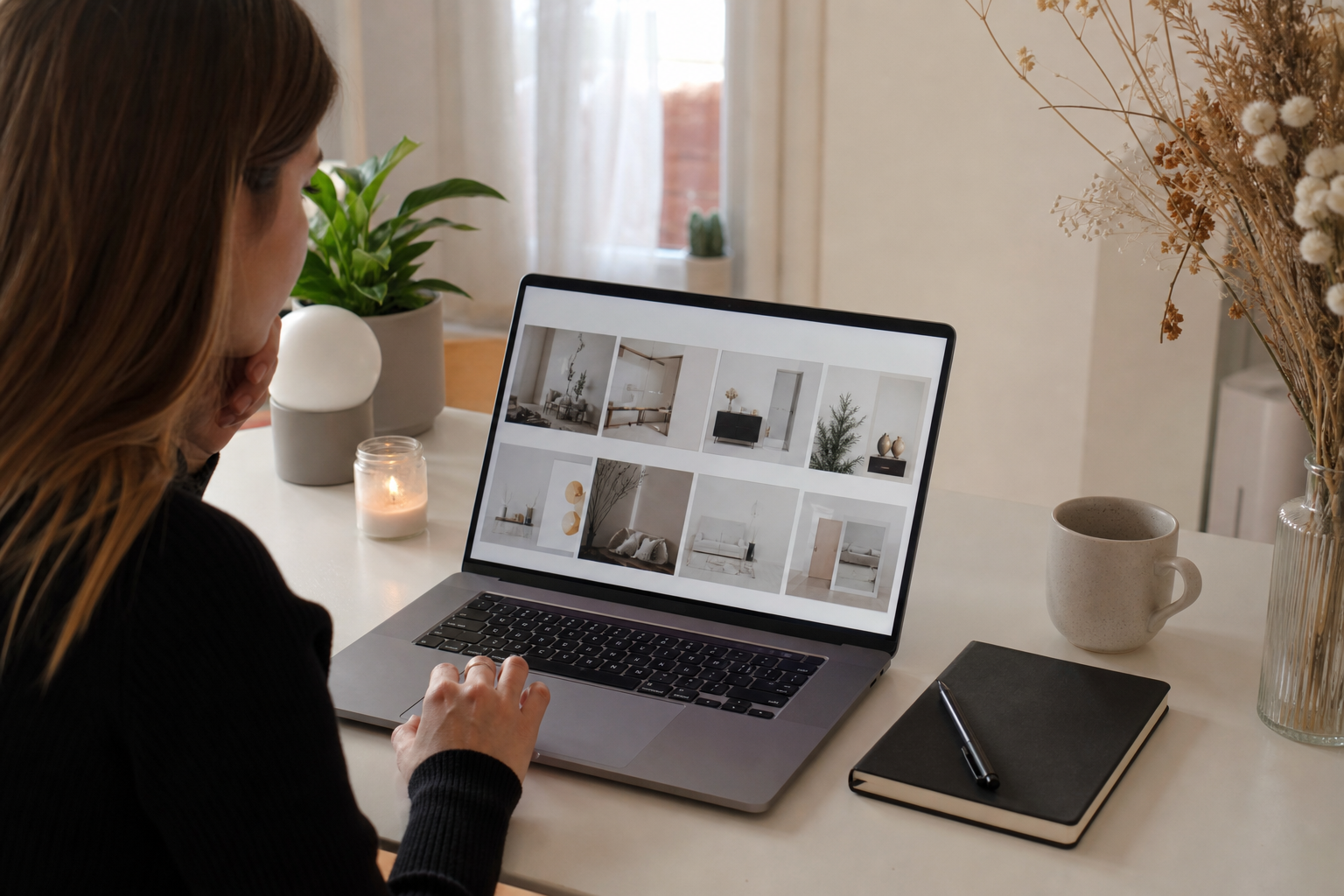 Creator reviewing media kit slides before pitching brand partnerships