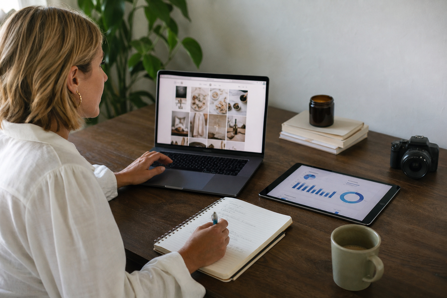 Social strategist conducting a profile audit for audience growth planning