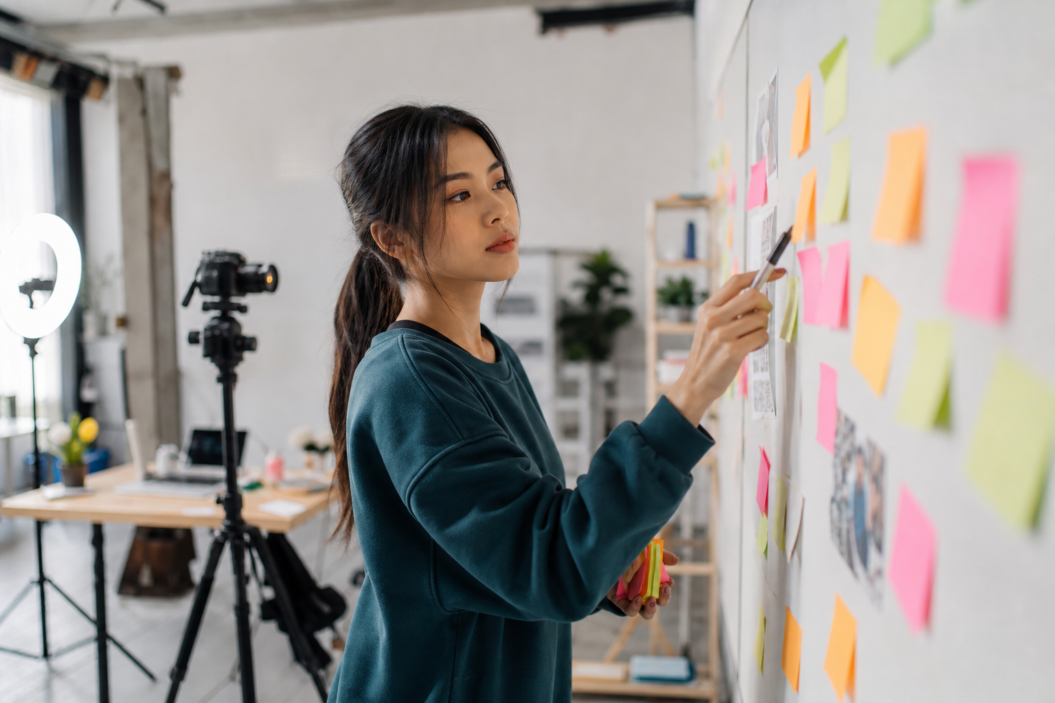 Influencer sharing a TikTok clip strategy board for wider content distribution